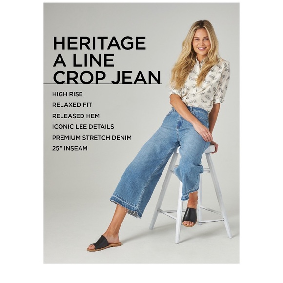 Lee Heritage A/Line wide leg cropped pants - Picture 7 of 9